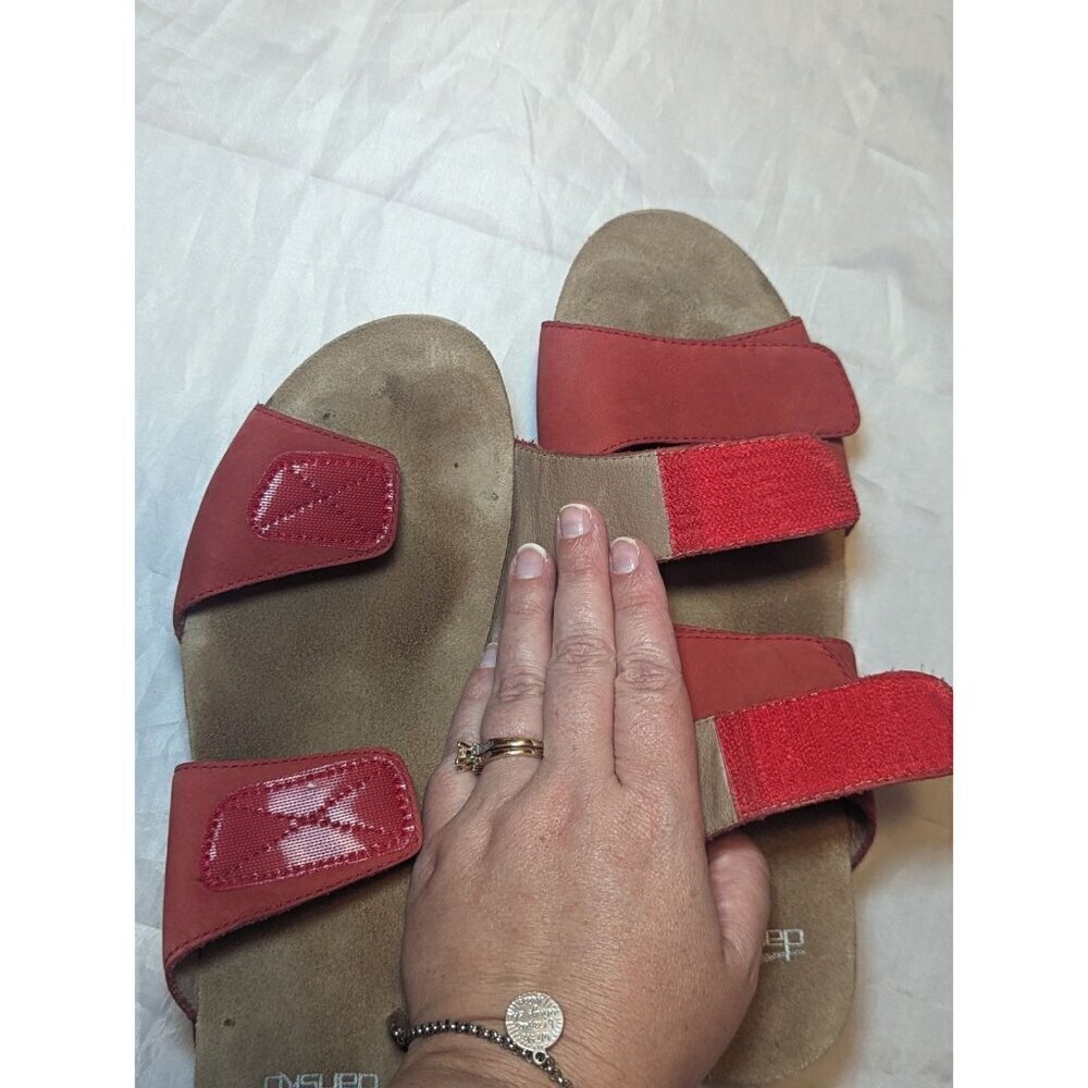 Dansko Maddy Milled Red Nubuck Womens SZ 39/8.5 Slip On Slide Sandals - Picture 4 of 16